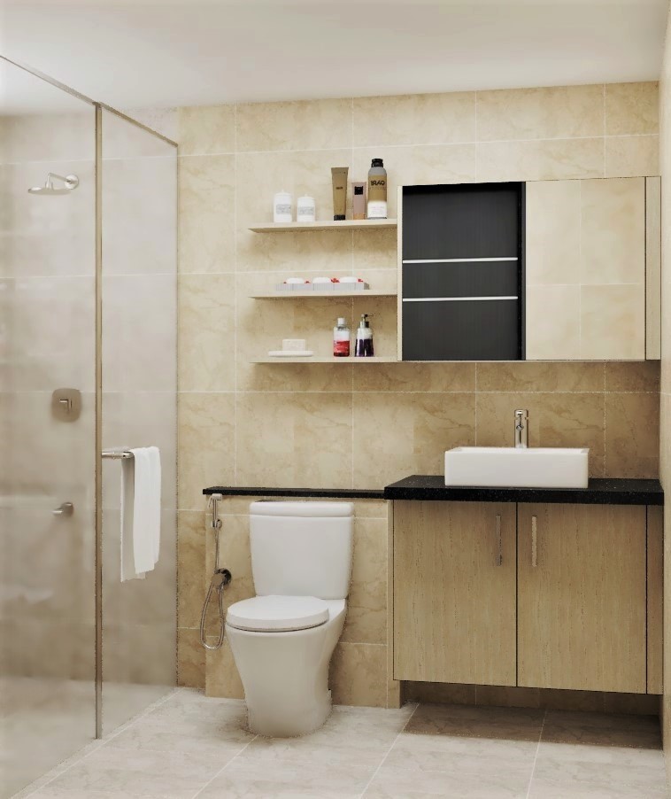 Modern elegant bathroom with luxury fittings